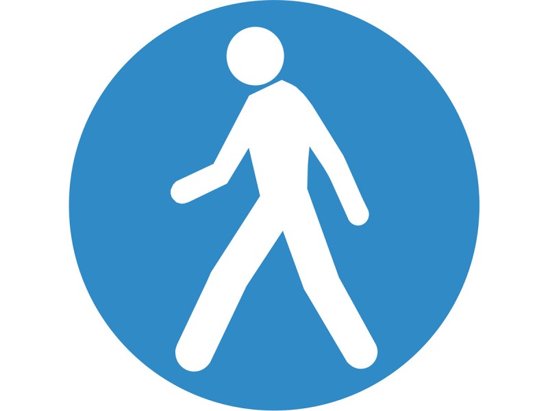 Marquage au sol adhésif extérieur - OBLIGATION PIÉTONS