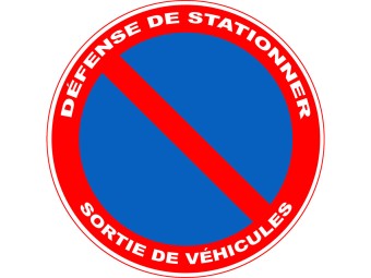 Panneau PVC : DEFENSE DE STATIONNER - vendu par lot de 5