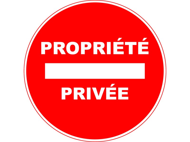 Panneau PVC : PROPRIETE PRIVEE - vendu par lot de 5