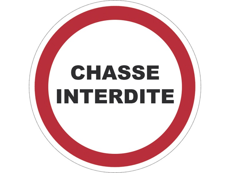 Panneau PVC : CHASSE INTERDITE - vendu par lot de 5