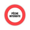 Panneau PVC : PECHE INTERDITE - vendu par lot de 5