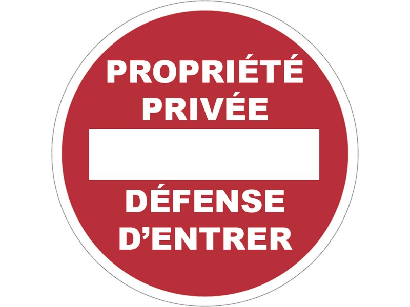 Panneau PVC : PROPRIETE PRIVEE DEFENSE D'ENTRER - vendu par lot de 5
