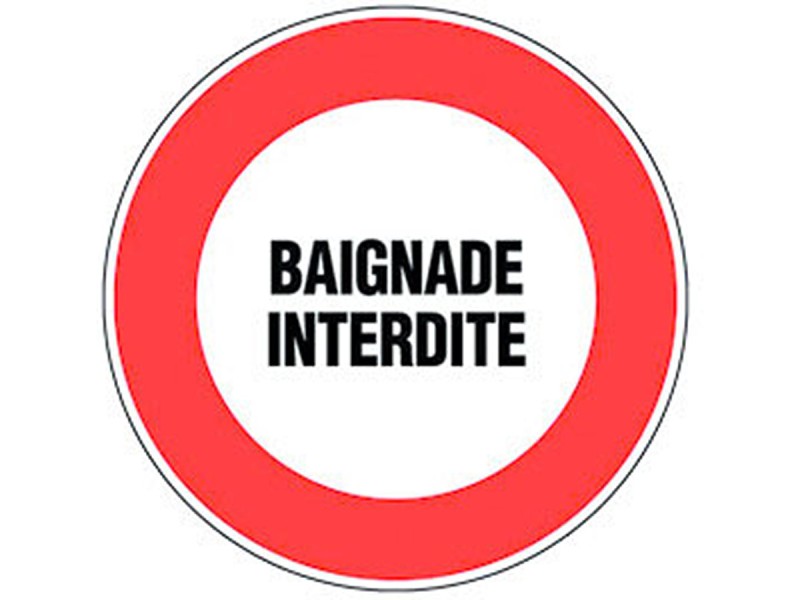 Panneau PVC : BAIGNADE INTERDITE - vendu par lot de 5