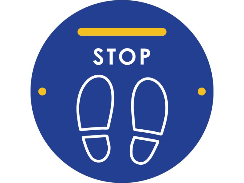 Marquage au sol adhésif - distanciation / stop - vendu par lot de 10
