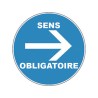 Panneau PVC : SENS OBLIGATOIRE FLECHE DROITE - vendu par lot de 5