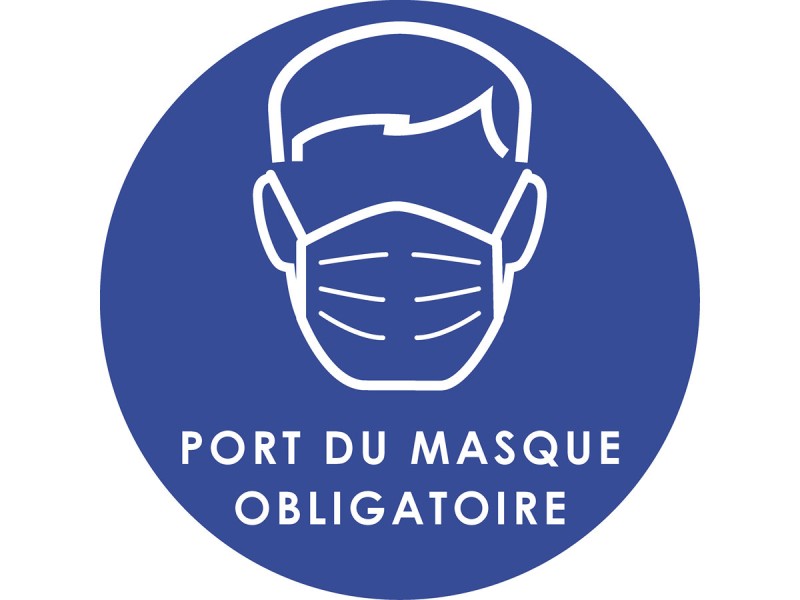 Panneau PVC : PORT DU MASQUE OBLIGATOIRE - vendu par lot de 5