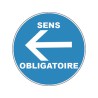 Panneau PVC : SENS OBLIGATOIRE FLECHE GAUCHE - vendu par lot de 5
