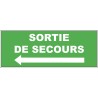 Panneau PVC : SORTIE DE SECOURS (FLECHE A GAUCHE) - vendu par lot de 
