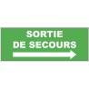 Panneau PVC : SORTIE DE SECOURS (FLECHE A DROITE) - vendu par lot de 