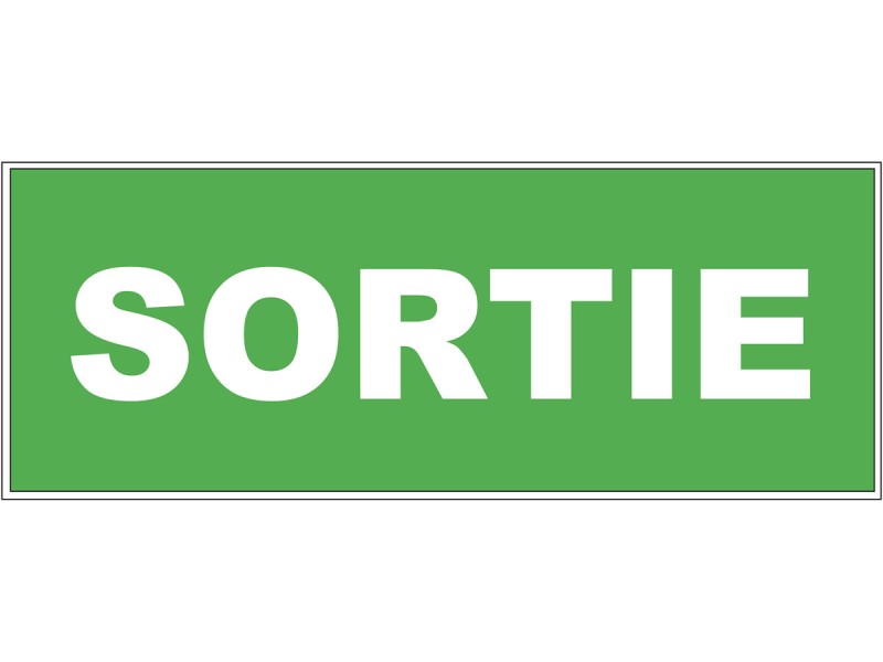 Panneau PVC : SORTIE - vendu par lot de 5