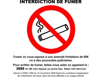 Sticker - INTERDIT DE FUMER - vendu par lot de 10