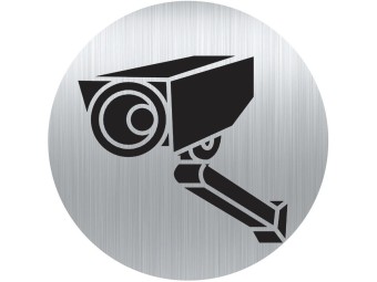 Panneau alu adhésif ESPACE SOUS SURVEILLANCE - vendu par lot de 5