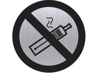 Panneau aluminium adhésif INTERDIT DE VAPOTER - vendu par lot de 5