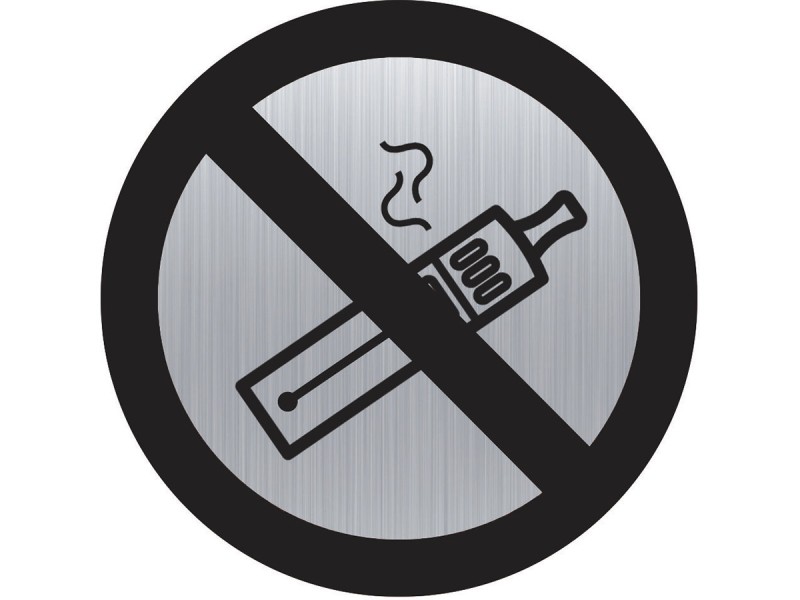 Panneau aluminium adhésif INTERDIT DE VAPOTER - vendu par lot de 5