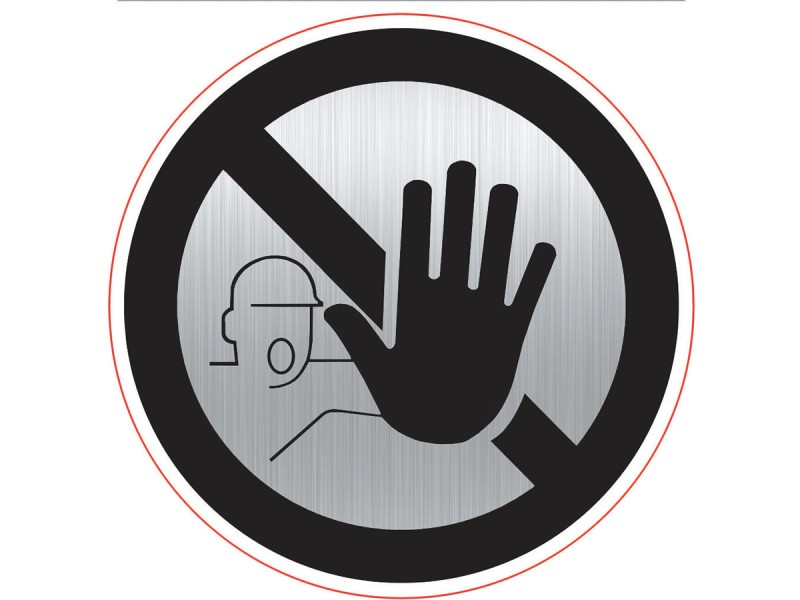 Panneau aluminium adhésif ENTREE INTERDITE - vendu par lot de 5