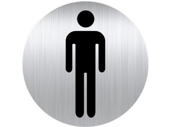 Panneau aluminium adhésif TOILETTES HOMMES - vendu par lot de 5