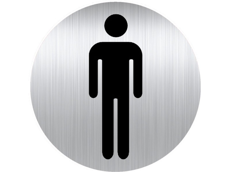 Panneau aluminium adhésif TOILETTES HOMMES - vendu par lot de 5