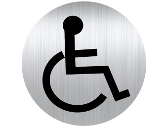 Panneau aluminium adhésif TOILETTES HANDICAPES - vendu par lot de 5