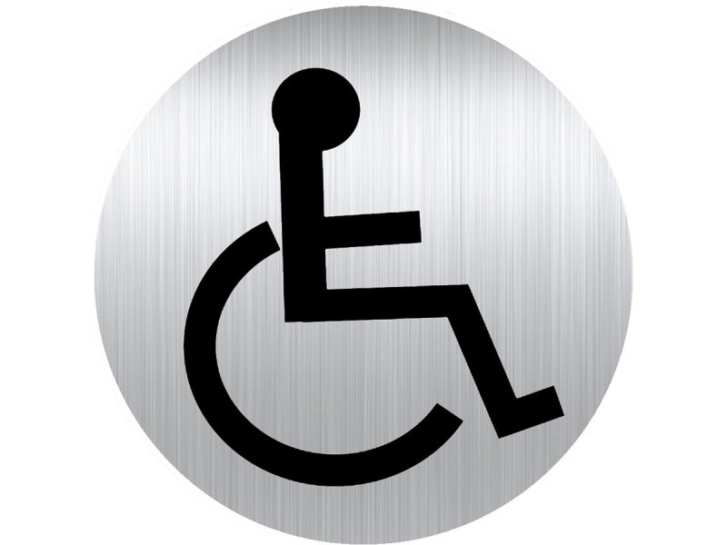 Panneau aluminium adhésif TOILETTES HANDICAPES - vendu par lot de 5