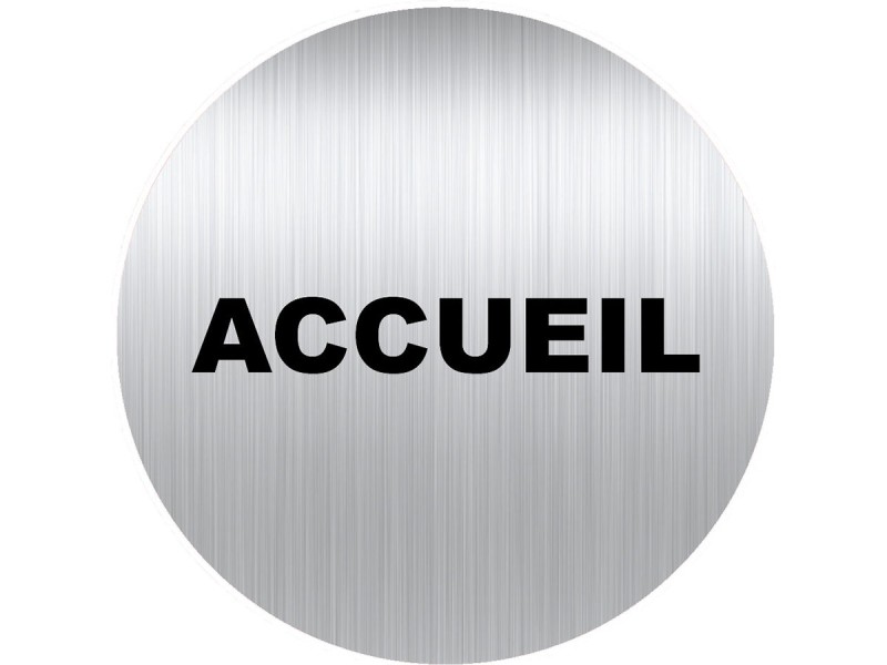 Panneau aluminium adhésif ACCUEIL - vendu par lot de 5