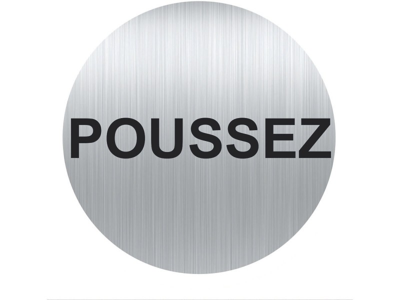 Panneau aluminium adhésif POUSSEZ - vendu par lot de 5