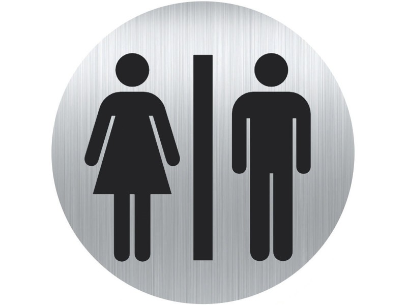 Panneau aluminium adhésif TOILETTES HOMMES/FEMMES - vendu par lot de 