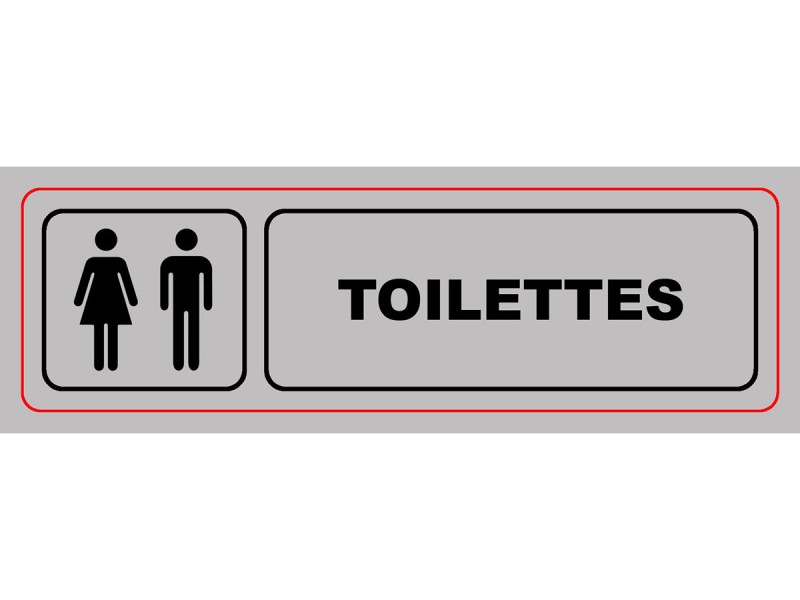 Panneau PVC: TOILETTES - vendu par lot de 10