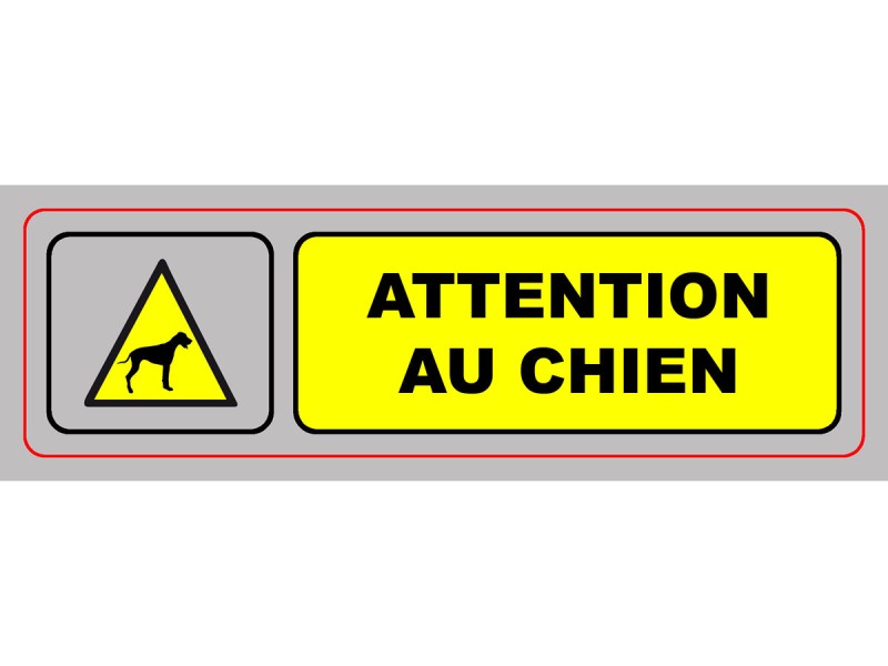 Panneau PVC: ATTENTION AU CHIEN - vendu par lot de 10