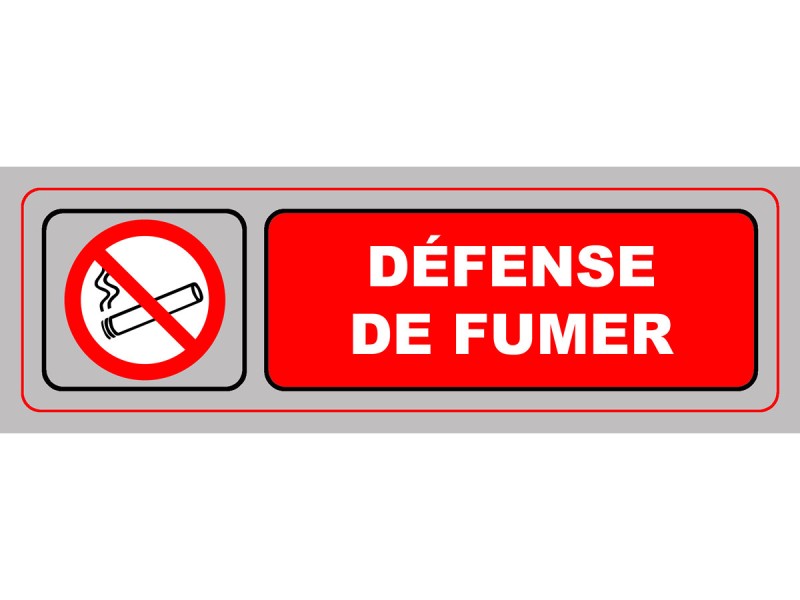 Panneau PVC: DEFENSE DE FUMER - vendu par lot de 10