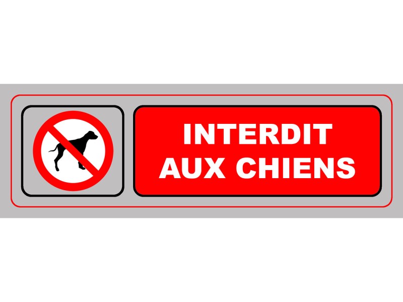 Panneau PVC: INTERDIT AUX CHIENS - vendu par lot de 10