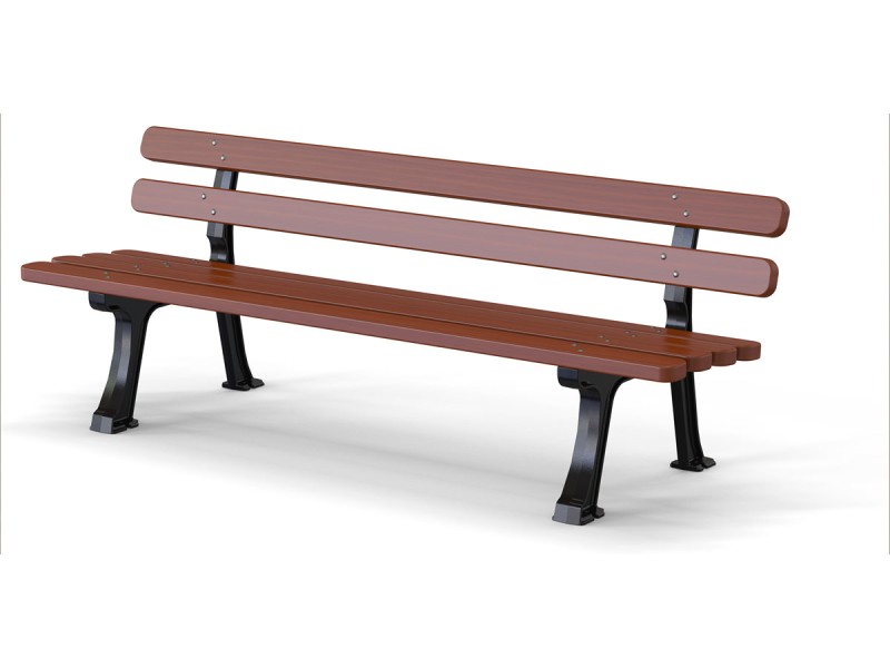 Banc en bois exotique et pieds en fonte Aix-en-Provence