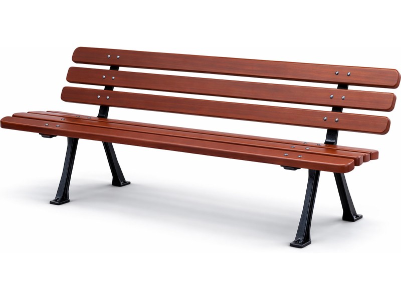 Banc en bois exotique et pieds en fonte Nîmes