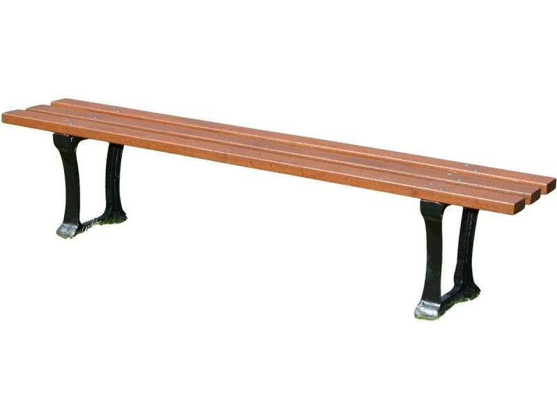 Banquette en bois exotique et pieds en fonte Lilles