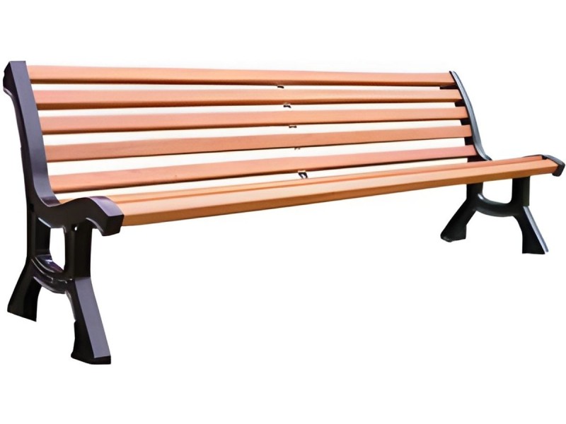 Banc en bois exotique et pieds en fonte Bordeaux