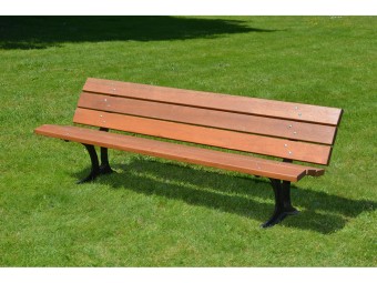 Banc en bois exotique et pieds en fonte Nice