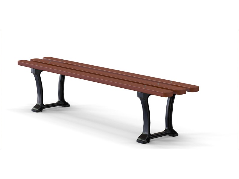 Banquette en bois exotique et pieds en fonte Bruges