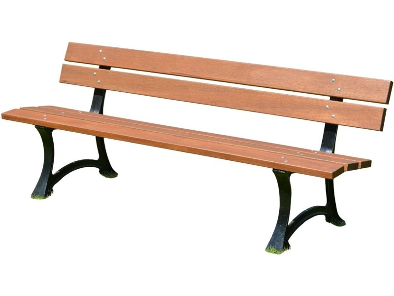 Banc en bois exotique et pieds en fonte Rennes