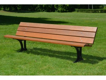 Banc en bois exotique et pieds en fonte Nice