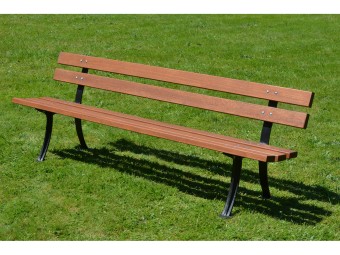 Banc en bois exotique et pieds en fonte Toulouse