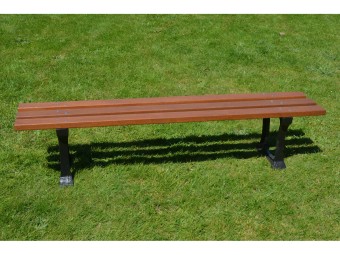 Banquette en bois exotique et pieds en fonte Lilles