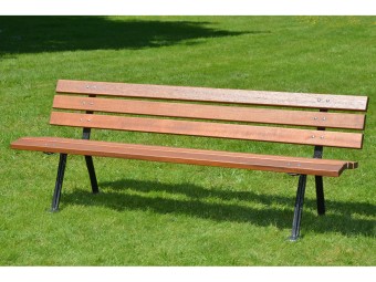 Banc en bois exotique et pieds en fonte Montpellier