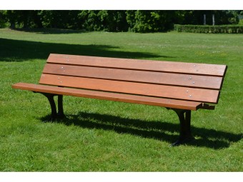 Banc en bois exotique et pieds en fonte Nice
