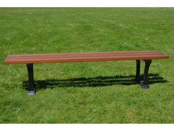 Banquette en bois exotique et pieds en fonte Lilles