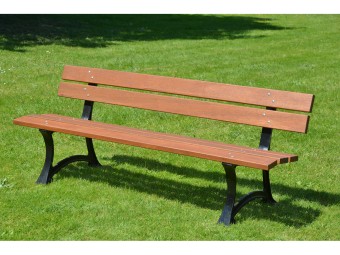 Banc en bois exotique et pieds en fonte Rennes