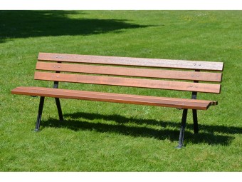 Banc en bois exotique et pieds en fonte Montpellier