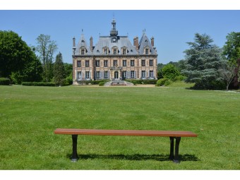 Banquette en bois exotique et pieds en fonte Lilles