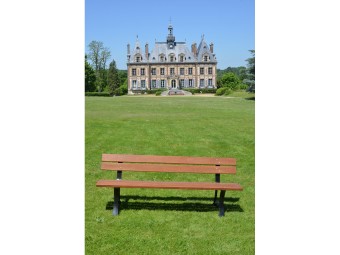 Banc en bois exotique et pieds en fonte Rennes