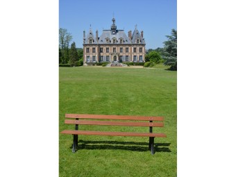 Banc en bois exotique et pieds en fonte Toulouse