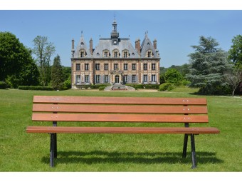 Banc en bois exotique et pieds en fonte Montpellier