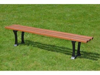 Banquette en bois exotique et pieds en fonte Lilles